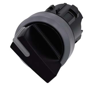 G_IC03_XX_17745i 3SU1032-2BF10-0AA0-Selector switch, illuminable, 22 mm, round, plastic with metal front ring, black, selector switch - Image 1