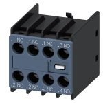3RH2911-1HA13-auxiliary switch, on the front, 1 NO + 3 NC, .1/.2, .1/.2, .1/.2, .3/.4, current path: 1 NC, 1 NC, 1 NC, 1 NO