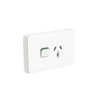 3015-VW - Clipsal Iconic Single Switch Socket Outlet Horizontal Mount, 250V, 10A