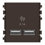 8432USB_BZ -  2 Ports 2.1A USB, 2 Modules Size, Bronze