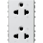 84426LUES2_WE - 250V 16A Twin Universal 3 Pin Socket 3M Sized Module
