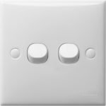 E32_1_2AR_WE - S-Classic - 1-way switch - 2 gangs - white