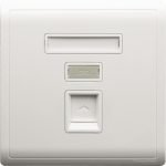 E8231RJS4_WE -  1 Gang Telephone Socket, Keystone on Shuttered Wallplate, White