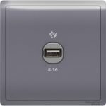 E8231USB_LS - Pieno - 1 x 2.1A USB Charger - Lavender Silver