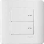 E8432PR1 WE -  ZENcelo - 2 gang momentary switch without ondicator (WE)