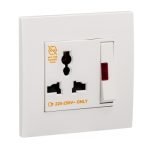 SCHNEIDER KB113LSN_WE-Switched Socket, Vivace Universal, 13A, 250V,
