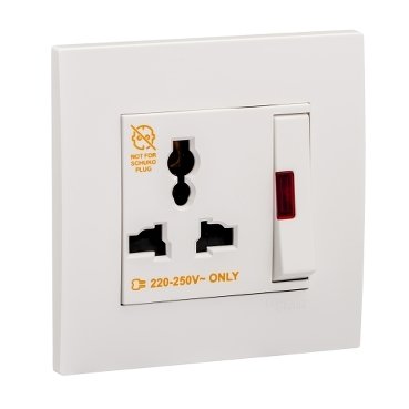 KB113LSN_WE SCHNEIDER KB113LSN_WE-Switched Socket, Vivace Universal, 13A, 250V, - Image 1
