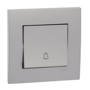 KB31BPB_AS_STENGER_ODA7_SG10_20181008-332_369 SCHNEIDER KB31BPB_AS - Vivace 10A 250V 1G Bell Press Switch with marking,Aluminium Silver - Image 1