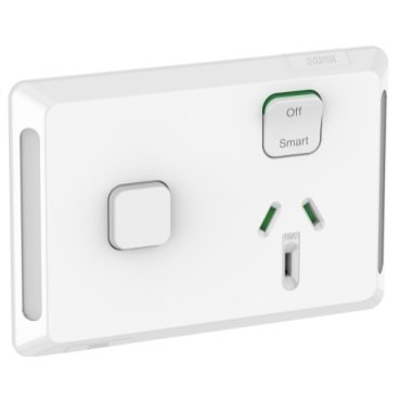 P3015T-XW_ISO_perspective_369 P3015T-XW - Single Socket with Timer 10A 205V | Extra Vivid White - Image 1