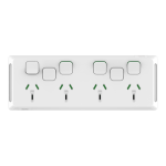 P3015-4XXUA-XW - Quad Power Point with 2 extra switches, Pro Series, Horizontal Mount, 250V, 10A, Less Mechanisms