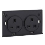 UST25-A00 - Twin gang 13A 250V Ulti switched BS socket module, amber LED