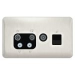 SCHNEIDER GGBL70746110BSSS-Lisse TV/FM/2xSAT & Tel & TV - Quadplex Stainless Steel