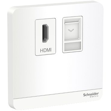 E8332HDRJS5_WE_C1_369 Schneider Avatar On - E8332HDRJS5_WE - data socket, HDMI + RJ45, White - Image 1