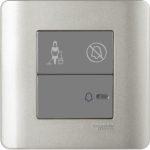 E8431BPDM_SA-1 Gang Bell Switch w/Illuminated "DoNotDisturb&PleaseCleanUp" Sym.,Silver Satin