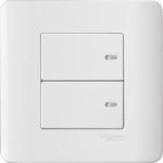 E8432/2 WE -  ZENcelo - 16A 250V - 2 gang 2 way switch without ondicator (WE)
