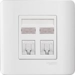 SCHNEIDER E8432RJ/6_WE-ZENcelo - 2 gang RJ45 data outlet - Cat 6