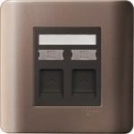 Schneider ZENcelo - 2 gang RJ11 telephone outlet (SZ)