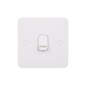 GGBL1012RPS_IOP-default_WD20_369 GGBL1012RPS-Lisse - Retractive switch - press symbol - 1 gang 2 way - 10A White - Image 1