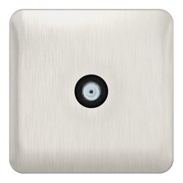 GGBL7030BSSS_Face_369 SCHNEIDER_GGBL7030BSSS-Lisse - Satellite Socket F Type - 1 gang Stainless Steel with Black Interior - Image 1
