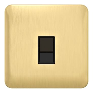 GGBL7071C6BSBS_Face_369 SCHNEIDER GGBL7071C6BSBS-Lisse - Data - 1 gang RJ45 Cat 6 Satin Brass with Black Interior - Image 1