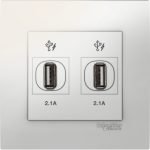 Schneider Vivace - 2 x 2.1A USB Charger - White