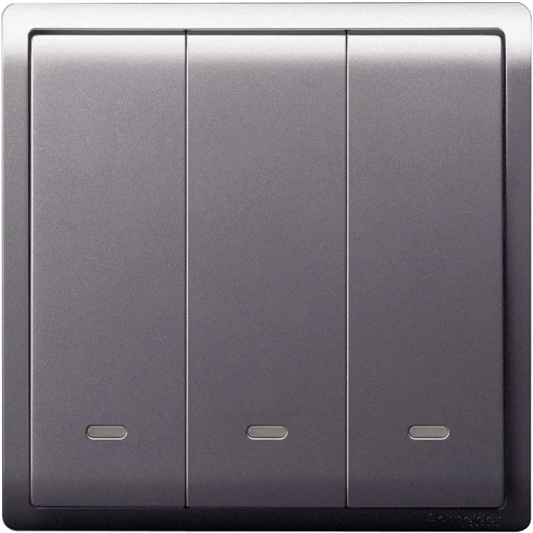Pieno-E8233L1F20-AS-3-Gang-1-Way-Switch SCHNEIDER E8233L1F20_AS - 20A-16AX 250V 3 Gang 1 Way Switch - Image 1