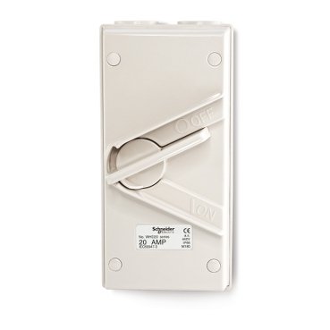 WHD20_GY_369 SCHNEIDER WHD20_GY - KAVACHA 20A 440V Wheatherproof Surface Mount Double Pole Isolating Switch IP66 - Image 1
