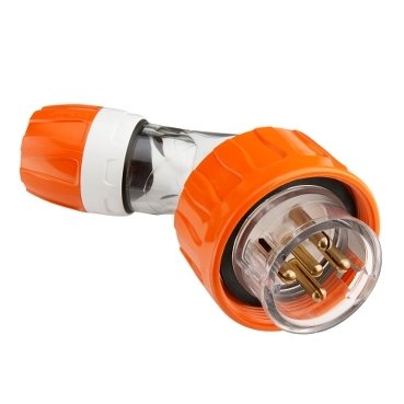 C00024941_369 56PA520_GY- 56 Series Angled Plug IP66, 500V 20A - 5 Round Pins | Grey - Image 1