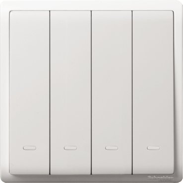 E8234L1F_369 SCHNEIDER E8234L1F_WE-Pieno - 10A 250V - 4 gang 1 way switch with fluorescent locator - Image 1