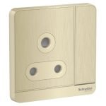 Schneider electric - Switched socket, AvatarOn, LED, screw terminal, IP20, metal gold hairline E8315_15N_GH_G11
