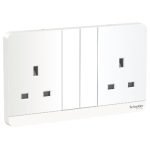 SCHNEIDER E83T25_WE-AvatarOn, 2 switched socket, 3P, 13 A, 250 V, White