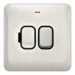 Schneider electric Lisse - Switched FCU - LED Indicator - 13A DP Stainless Steel with Black Interior GGBL5011BSS