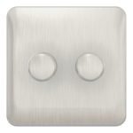 SCHNEIDER GGBL6022LSSS-Lisse - Universal Dimmer - 2 gang 2 way LED - 100W/VA Stainless Steel