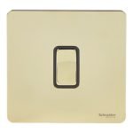 SCHNEIDER GU1412BPB-electric Ultimate Screwless flat plate - 1-pole 2-way plate switch - 1 gang - brass