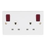 Schneider electric Ultimate Slimline - switched socket - 2P - 2 gangs - white GU3034