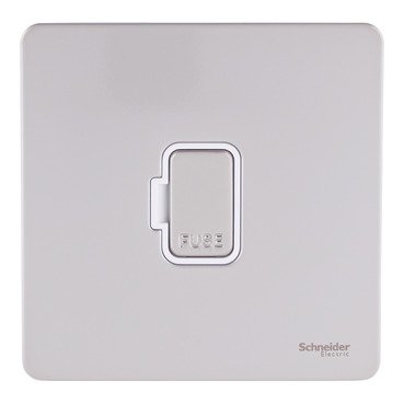 GU5400WPN_IOP-front_WD_369 Schneider electric - "Ultimate Screwless flat plate - unswitched fused connection - pearl nickel" GU5400WPN - Image 1