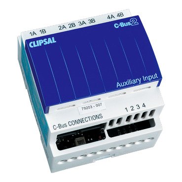 J0000908_369 Clipsal Auxiliary Input Unit, C-Bus Control and Management System, 4 Channel, Learn Enabled - L5504AUX - Image 1