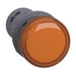 SCHNEIDER XA2EVM5LC-Monolithic pilot light, Easy Harmony XA2, plastic, amber, 22mm, integral LED, screw clamp terminals, 220…230V AC, anti interference