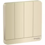 SCHNEIDER E8334L1_WG-AvatarOn, 4 switches, 16AX, 250V, 1 way, Wine Gold