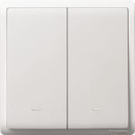 SCHNEIDER E8232PRL1F_WE-Pieno - 10A 250V - 2 gang momentary switch with fluorsecent locator