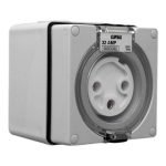 Schneider Surface Socket, Clipsal - 56 Series, IP66, 250V 32A - 3 Round Pins 56SO332-GY