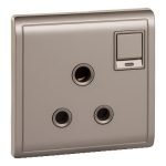 SCHNEIDER E8215/15NC_WG-Pieno 15A 250V 1 Gang 3 Round Pin Switched Socket with Neon Indicator