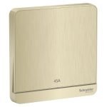Schneider Avatar On - E8331D45N_GH - Switch, AvatarOn, 2-pole 1-way, LED, brass terminal, IP20, metal gold hairline