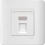 SCHNEIDER E8431RJS_WE-1 Gang Shuttered Wallplate without Modular Jack, White