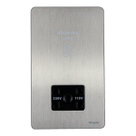 Schneider electric Shaver socket, Ultimate Screwless Flat plate, dual voltage 115/230V, black & stainless steel GU7490BSS