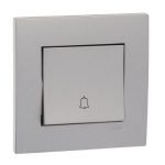SCHNEIDER KB31BPB_AS - Vivace 10A 250V 1G Bell Press Switch with marking,Aluminium Silver