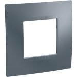 SCHNEIDER MGU66.002.97BS-Unica Top - cover frame - 1 gang - metal grey/aluminium