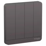 SCHNEIDER E8334L1_DG-AvatarOn, 4 switches, 16AX, 250V, 1 way, Dark Grey